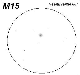 М15, самые заметные звёзды обозначены точками